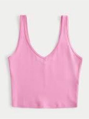 Hollister Light Pink V-Neck Cropped Tank Top